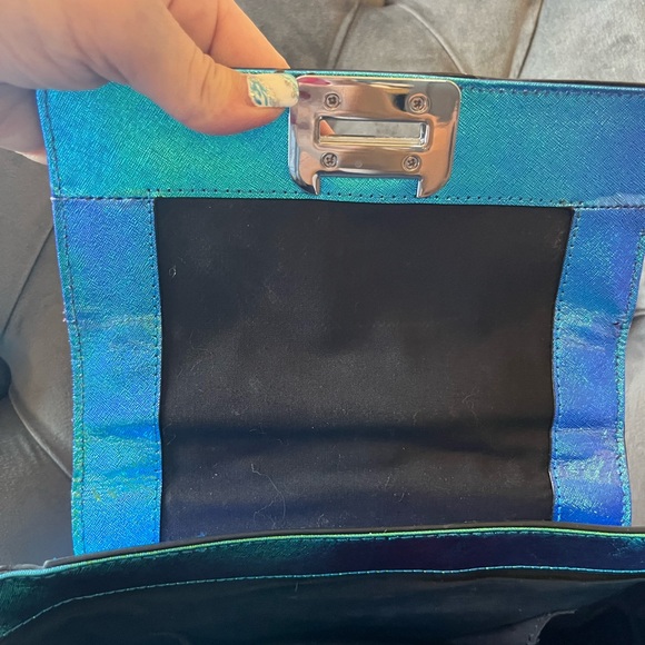 Rebecca Minkoff Blue iridescent Studded Satchel - Picture 7 of 7